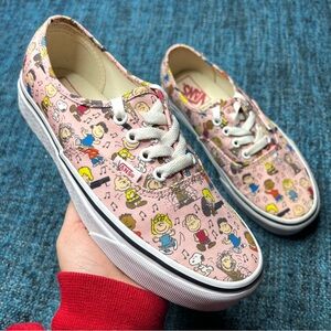 RARE Vans x Peanuts Charlie Brown Authentic Dance Party Sneakers Pink Size 6.5
